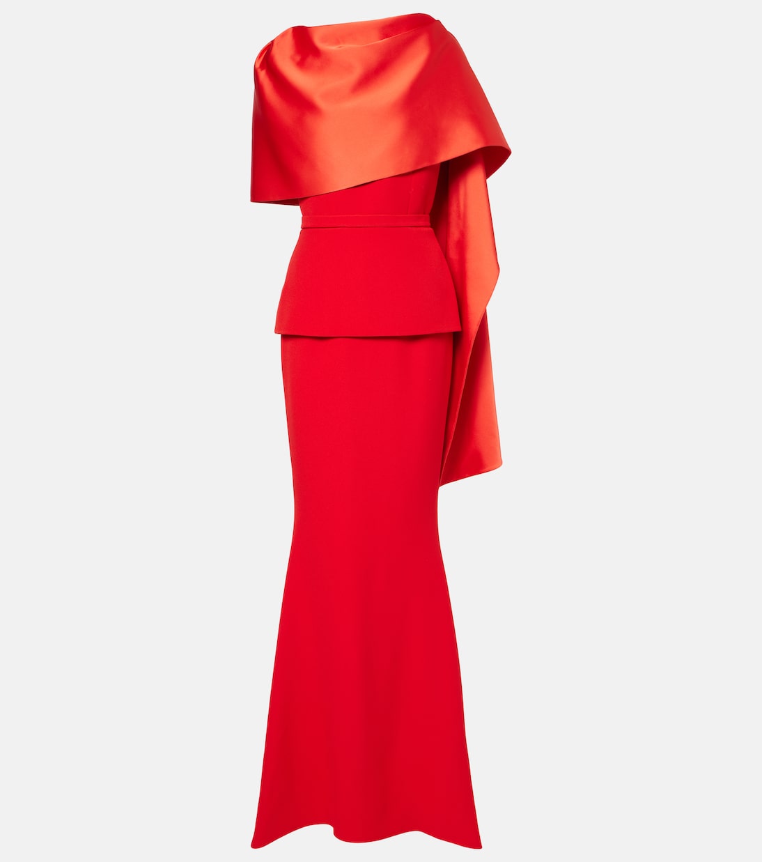Evangelina caped crêpe gown | Safiyaa