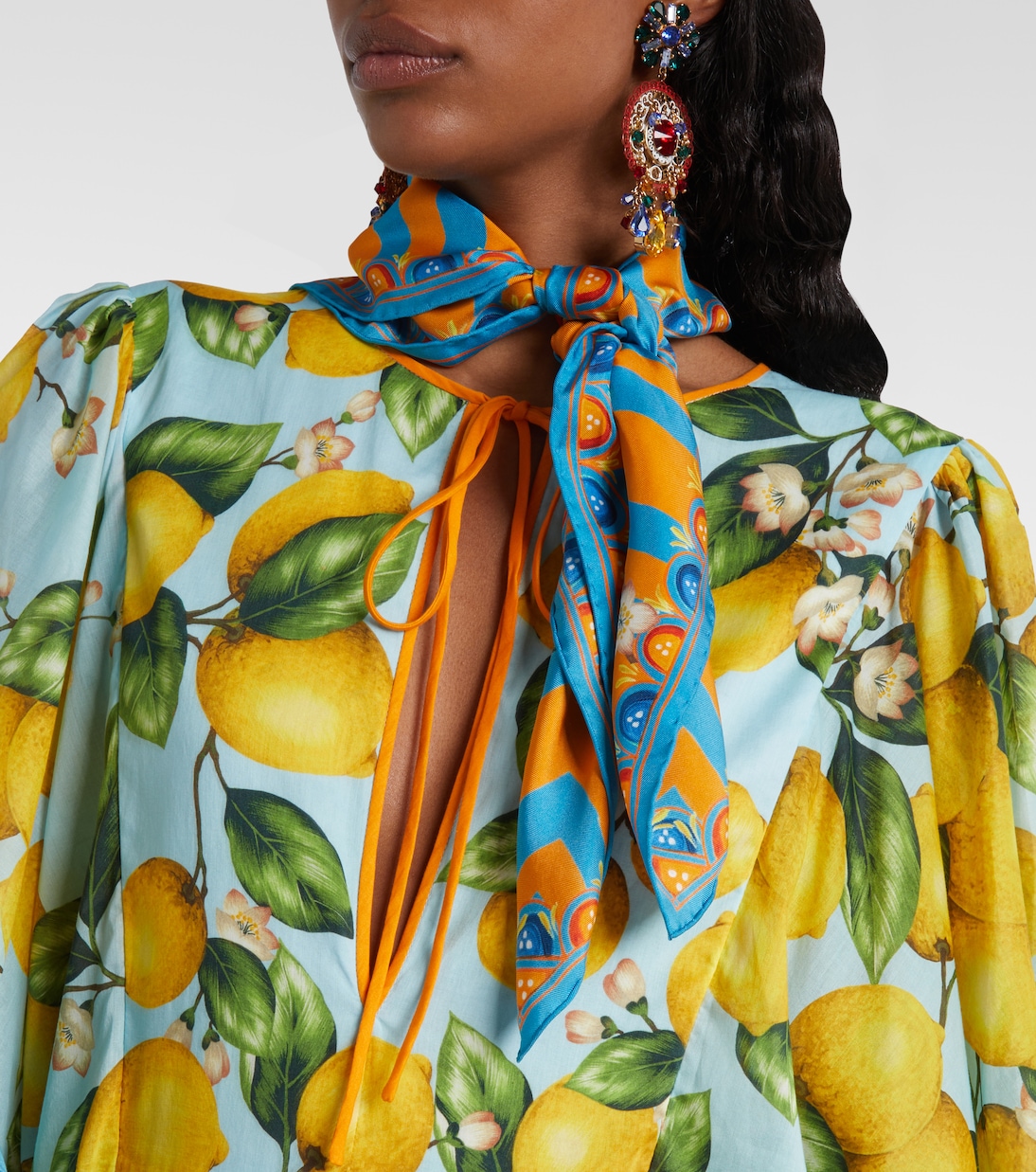 Foulard in twill di seta con stampa  | Dolce&Gabbana