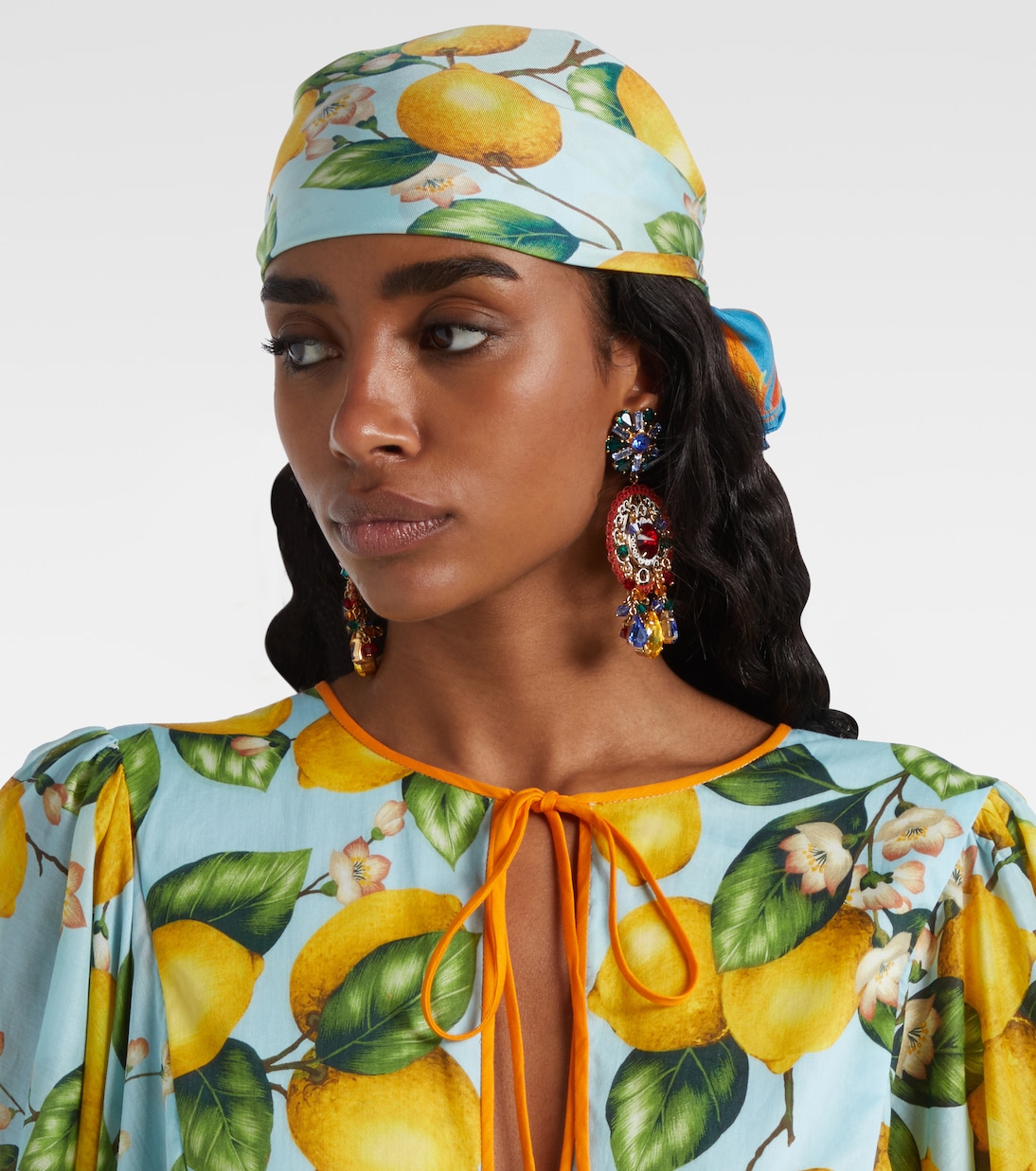 Foulard in twill di seta con stampa  | Dolce&Gabbana