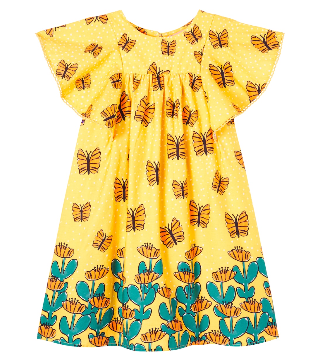 Printed ruffled cotton dress | Fábula