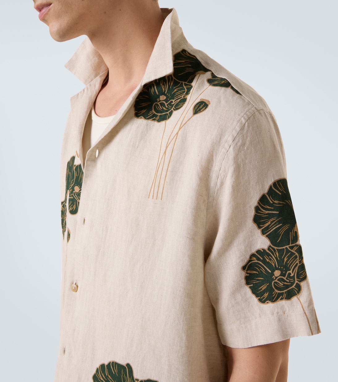 Chemise Roberto en lin à fleurs | Frescobol Carioca