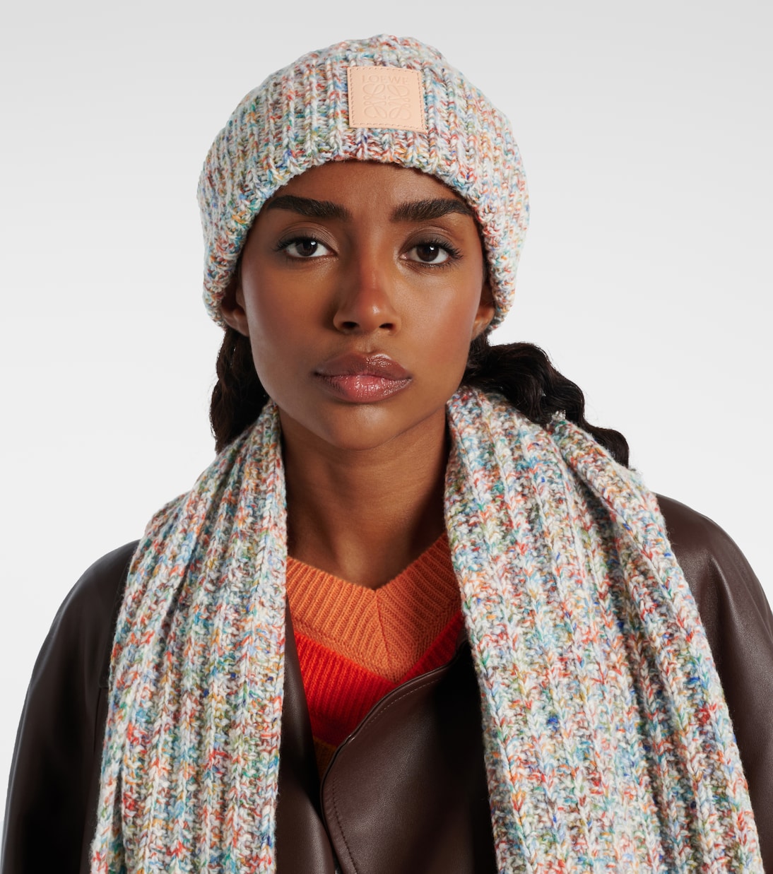 Logo wool and cashmere-blend beanie | Loewe