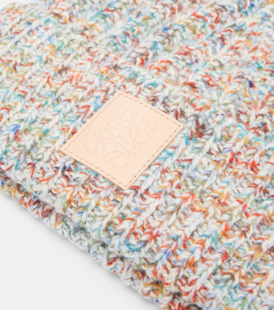 Logo wool and cashmere-blend beanie | Loewe