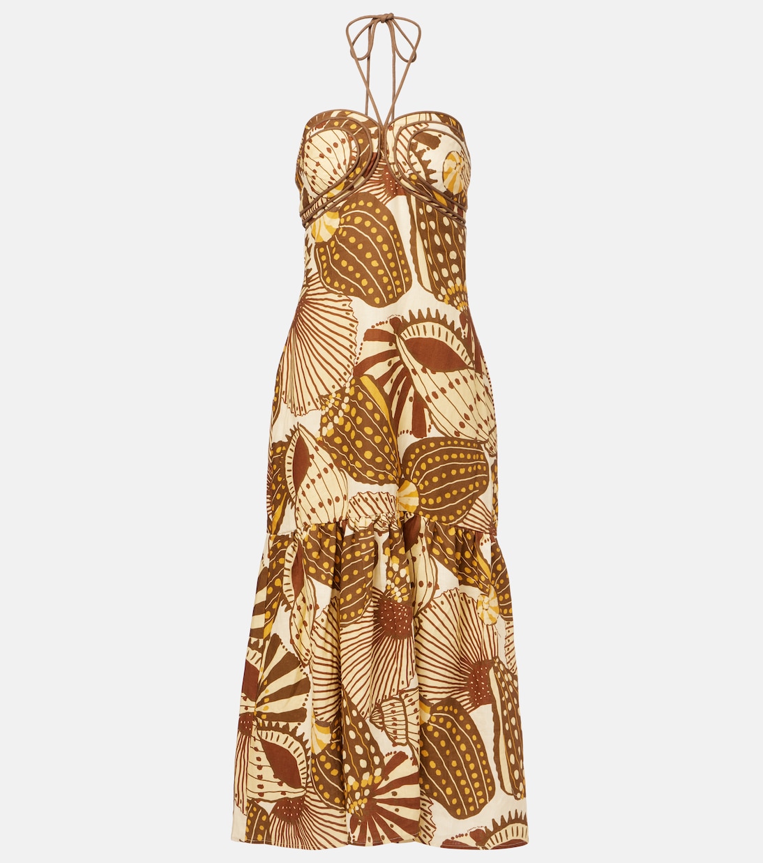 Robe midi Shell Mix imprimée en lin | Farm Rio