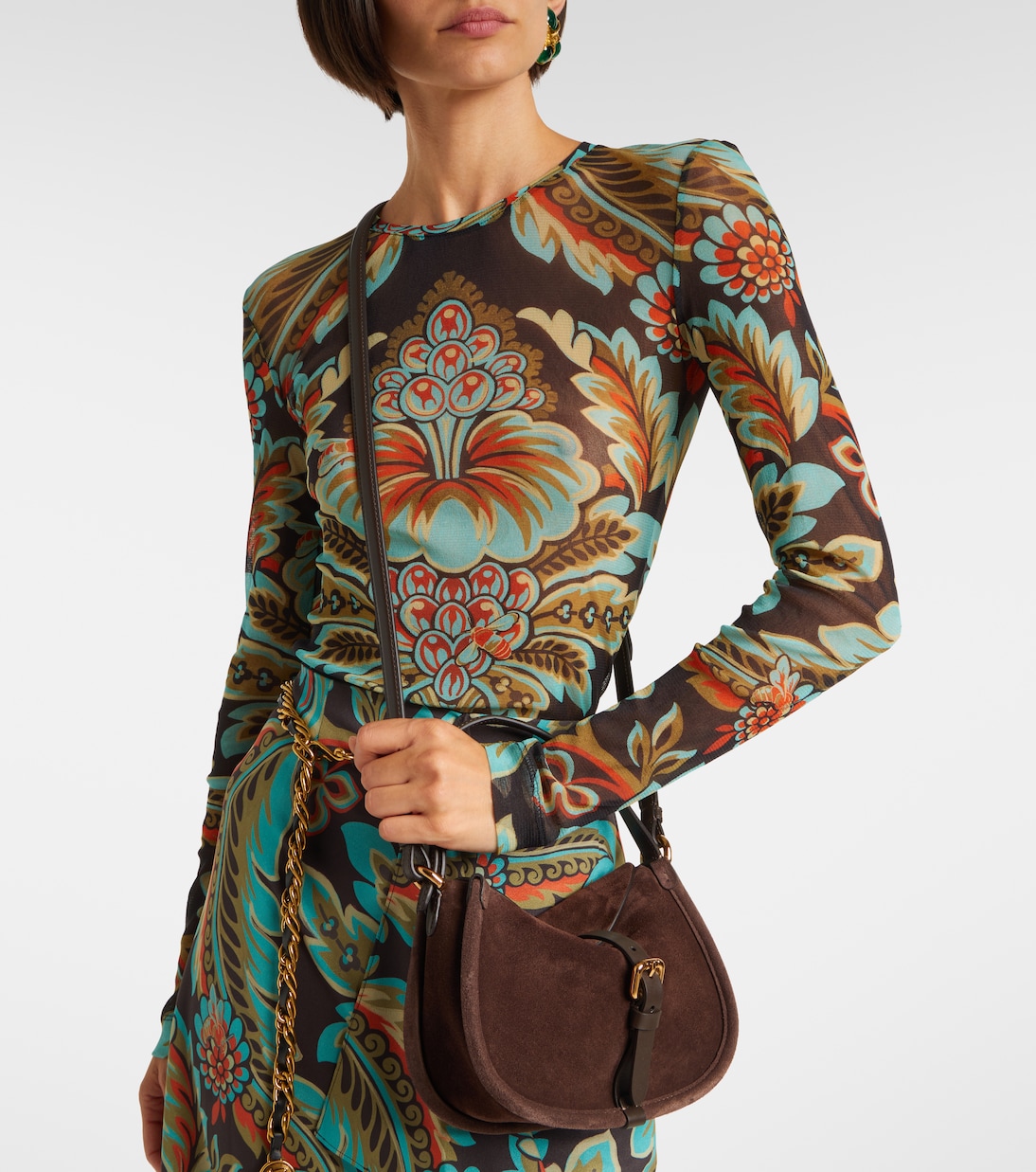 Schultertasche Pony Small aus Veloursleder | Etro