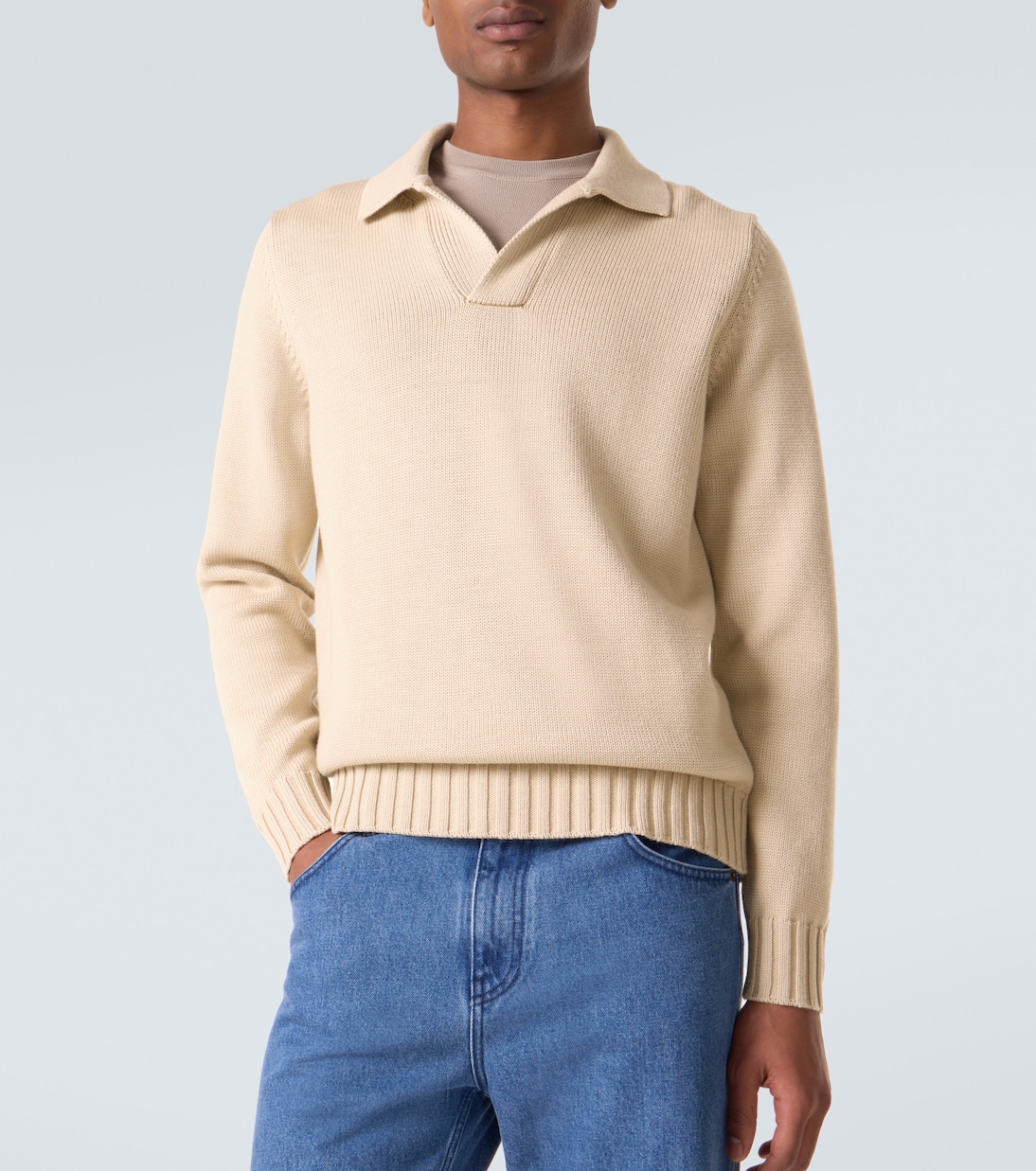 Wool polo sweater | Thom Sweeney