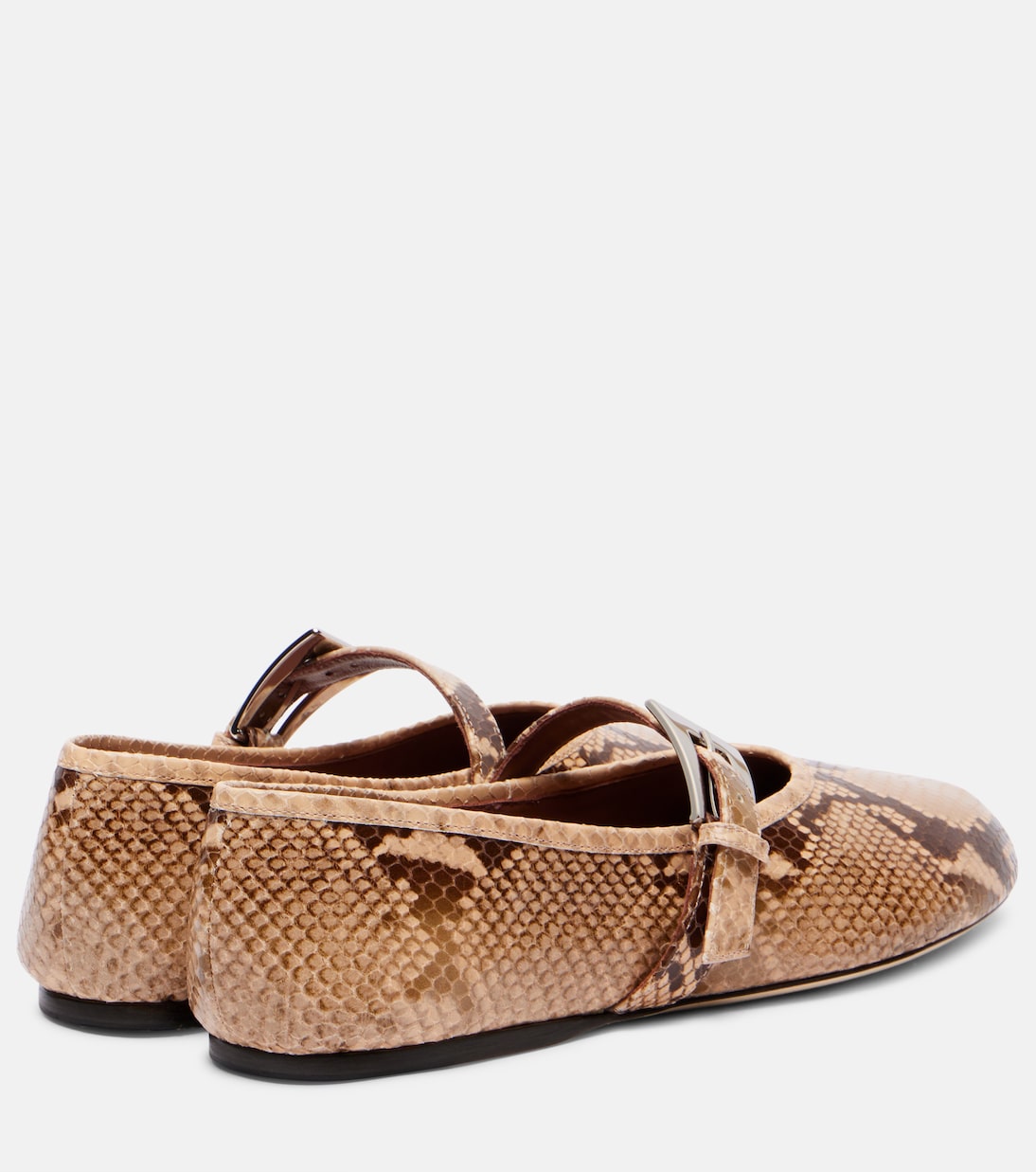 Sveva snake-effect leather ballet flats | Paris Texas