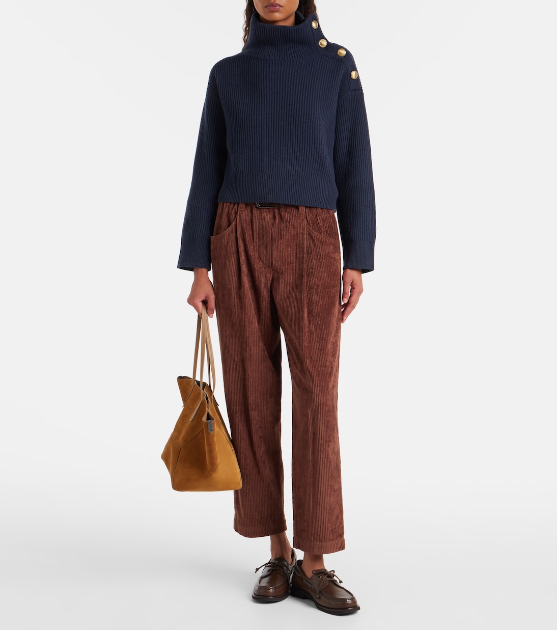 Cotton corduroy wide-leg pants | Brunello Cucinelli