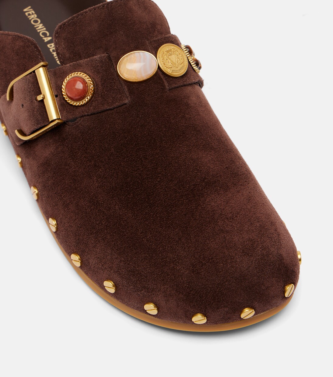 Verzierte Slippers Fern aus Veloursleder | Veronica Beard