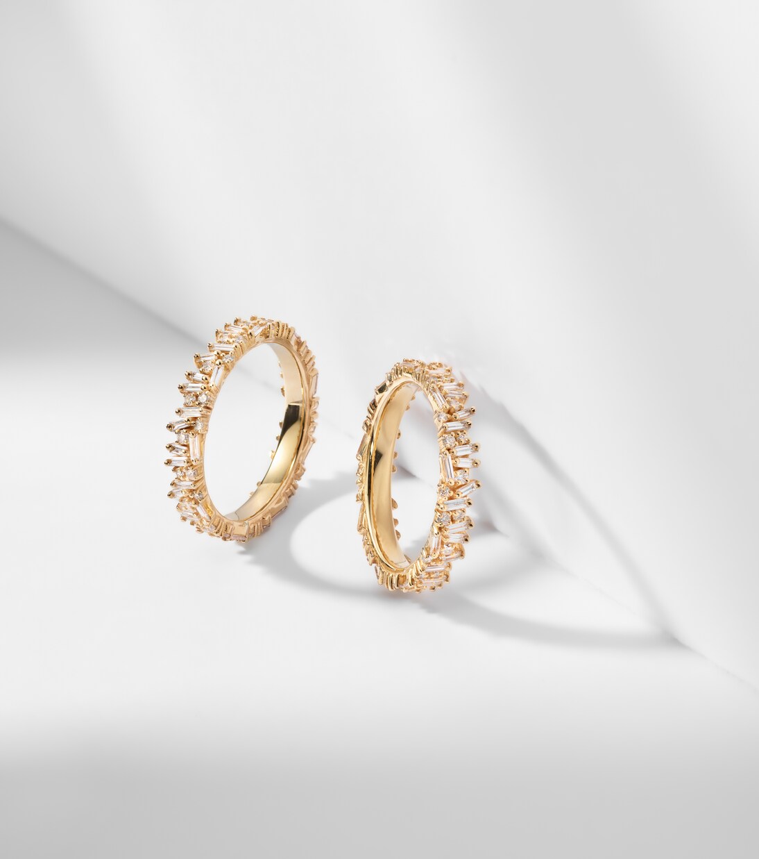 Anneaux de superposition pour bague connectée Icon Midi en or 18 ct et diamants | Suzanne Kalan