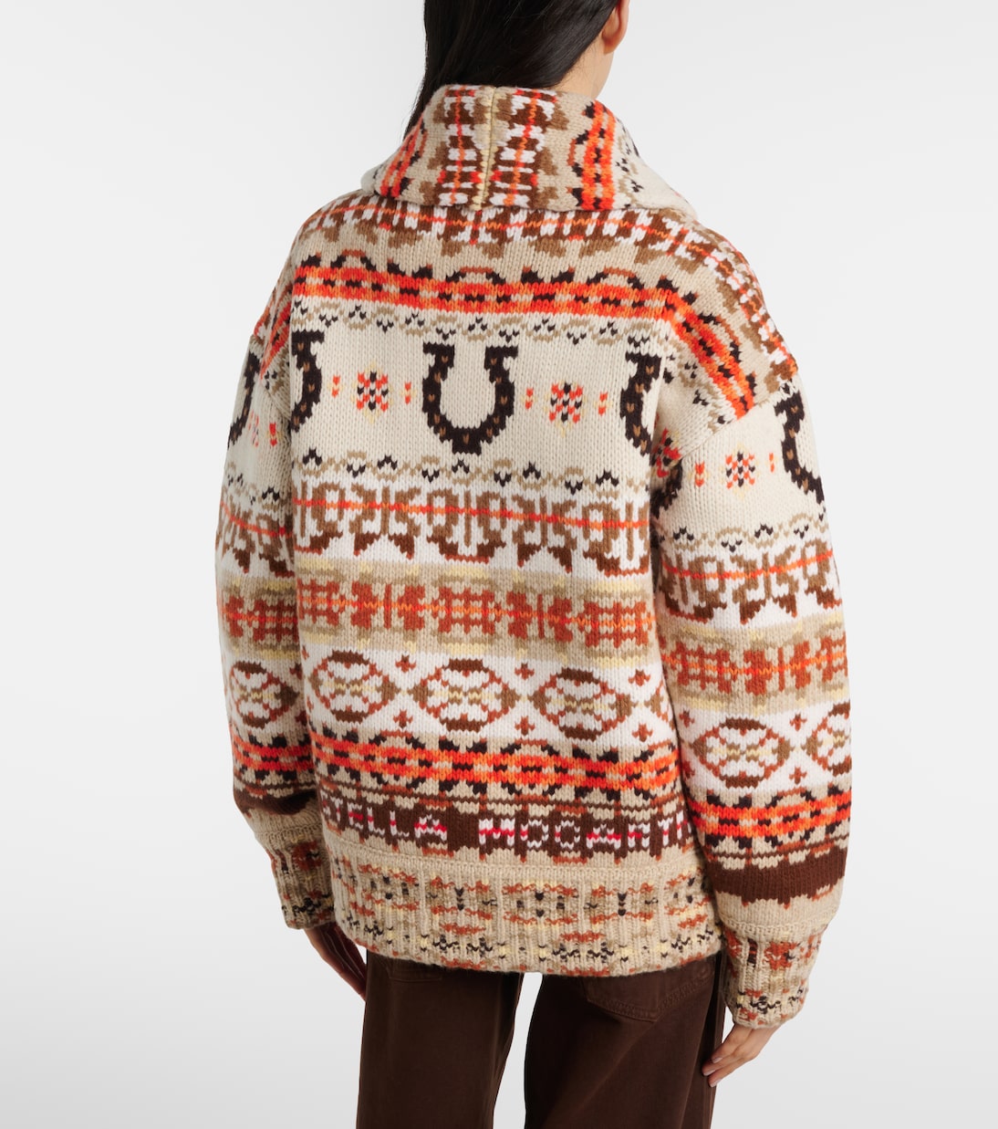 Intarsia oversized virgin wool cardigan | Stella McCartney