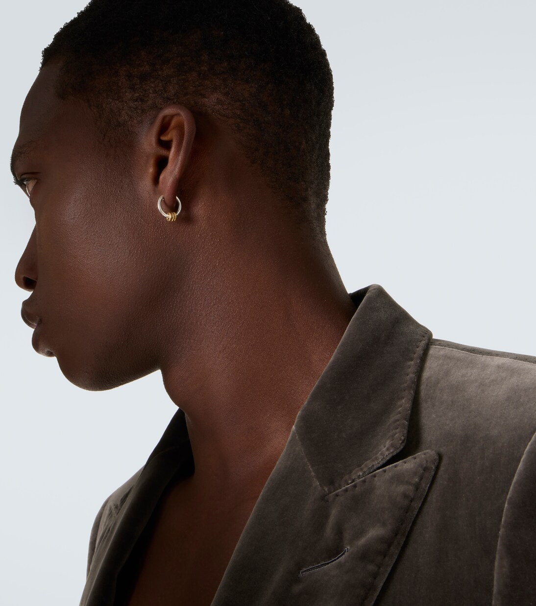 Nevine Max sterling silver and 18kt gold single hoop earring | Spinelli Kilcollin