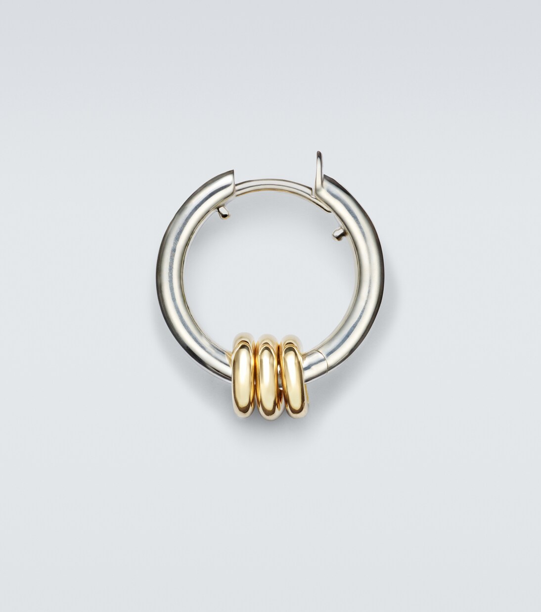 Nevine Max sterling silver and 18kt gold single hoop earring | Spinelli Kilcollin