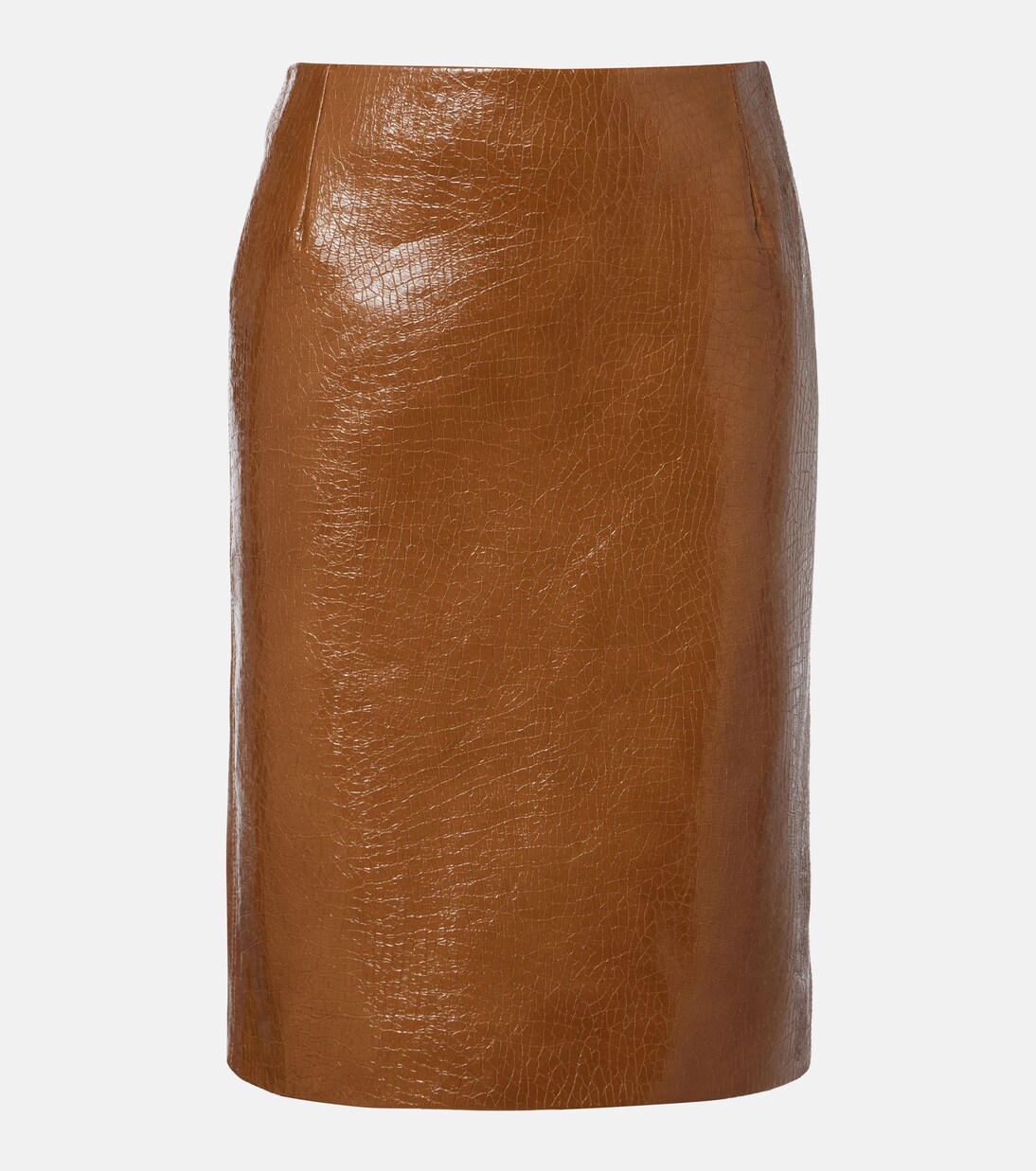 Embossed leather pencil skirt | Gucci