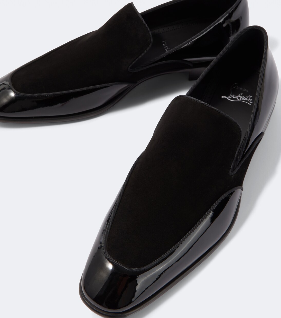 Yaki Patent Leather And Suede Loafers In Black Christian Louboutin Yaki Patent Leather And Suede Loafers In Black Christian Louboutin