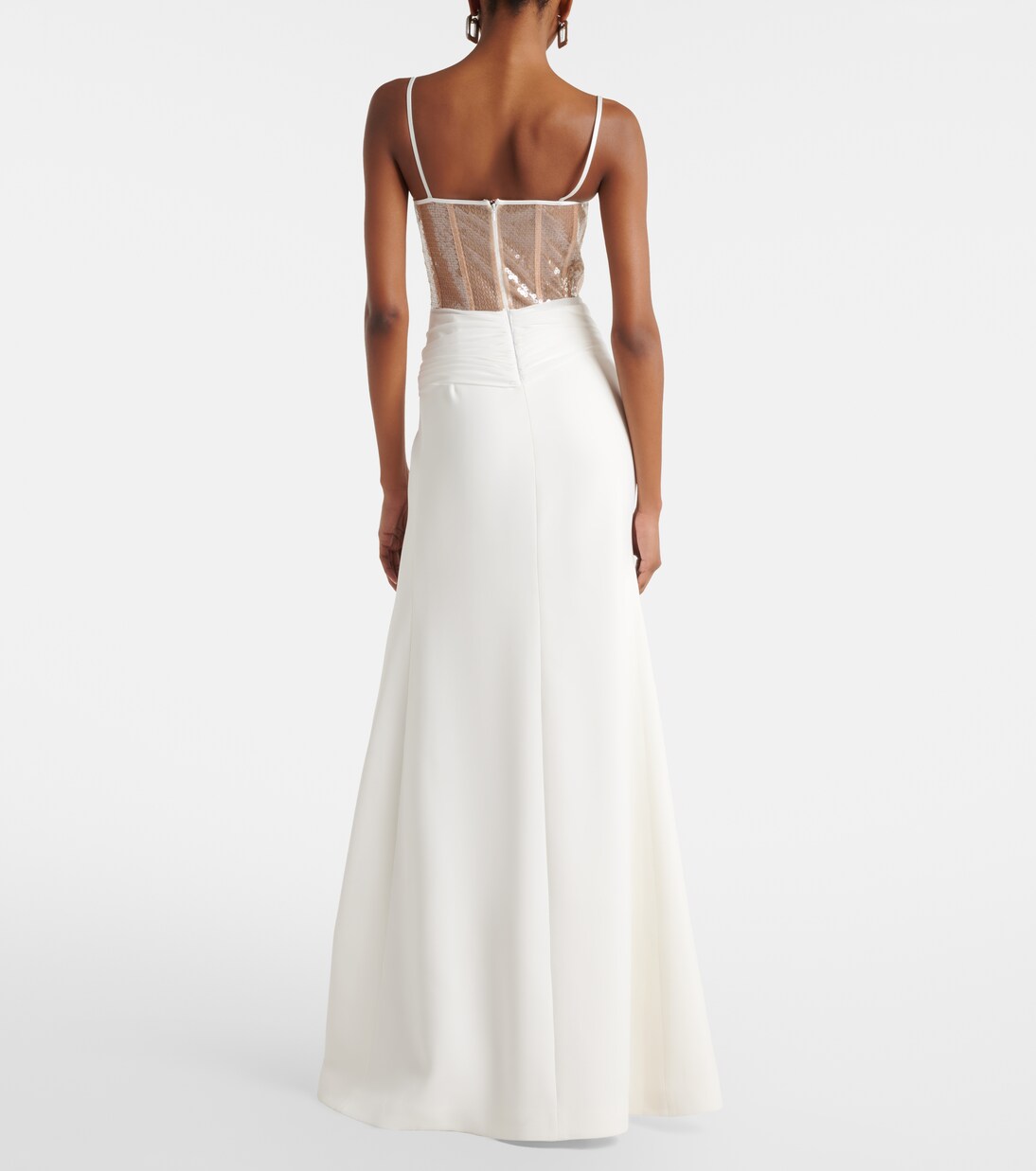 Floral-appliqué sequined bustier gown | David Koma