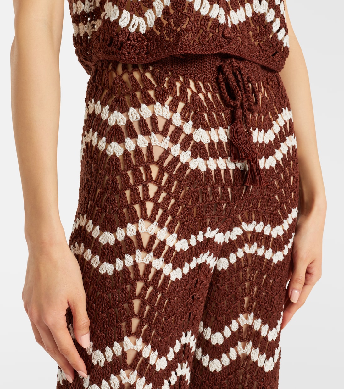 Crochet cotton straight pants | Anna Kosturova