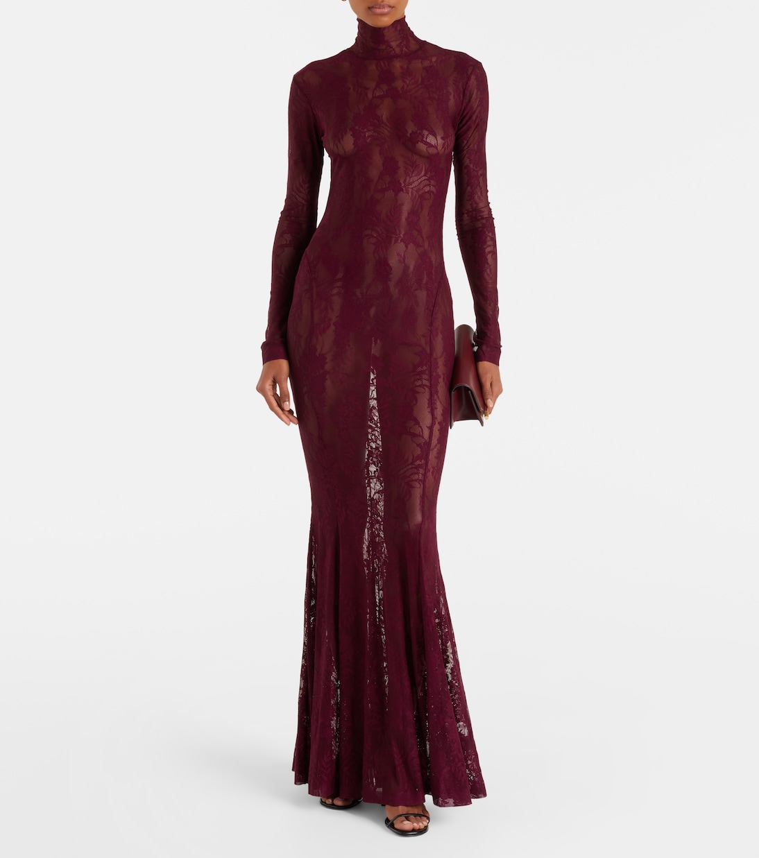 Lace turtleneck gown | Norma Kamali