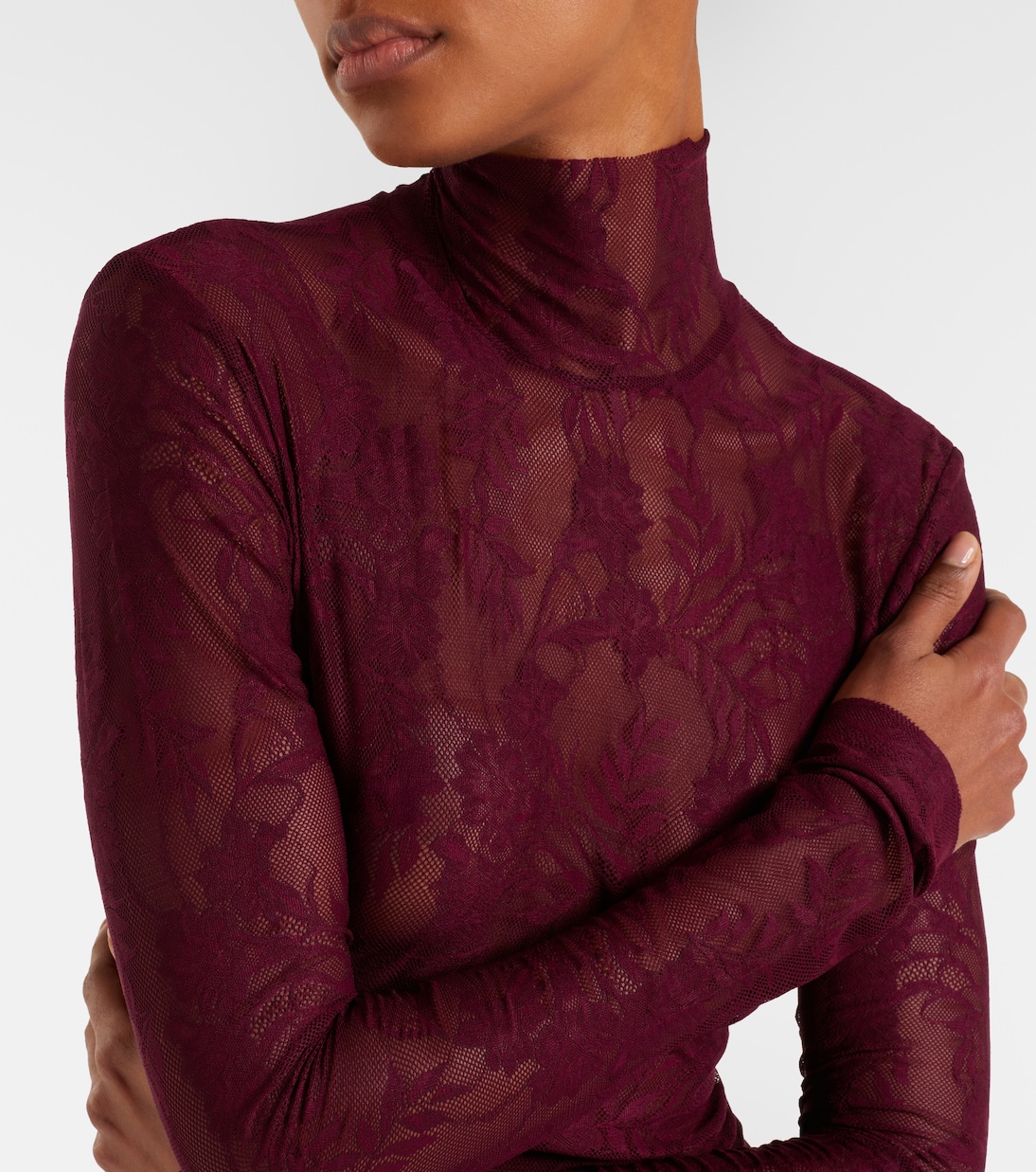 Lace turtleneck gown | Norma Kamali