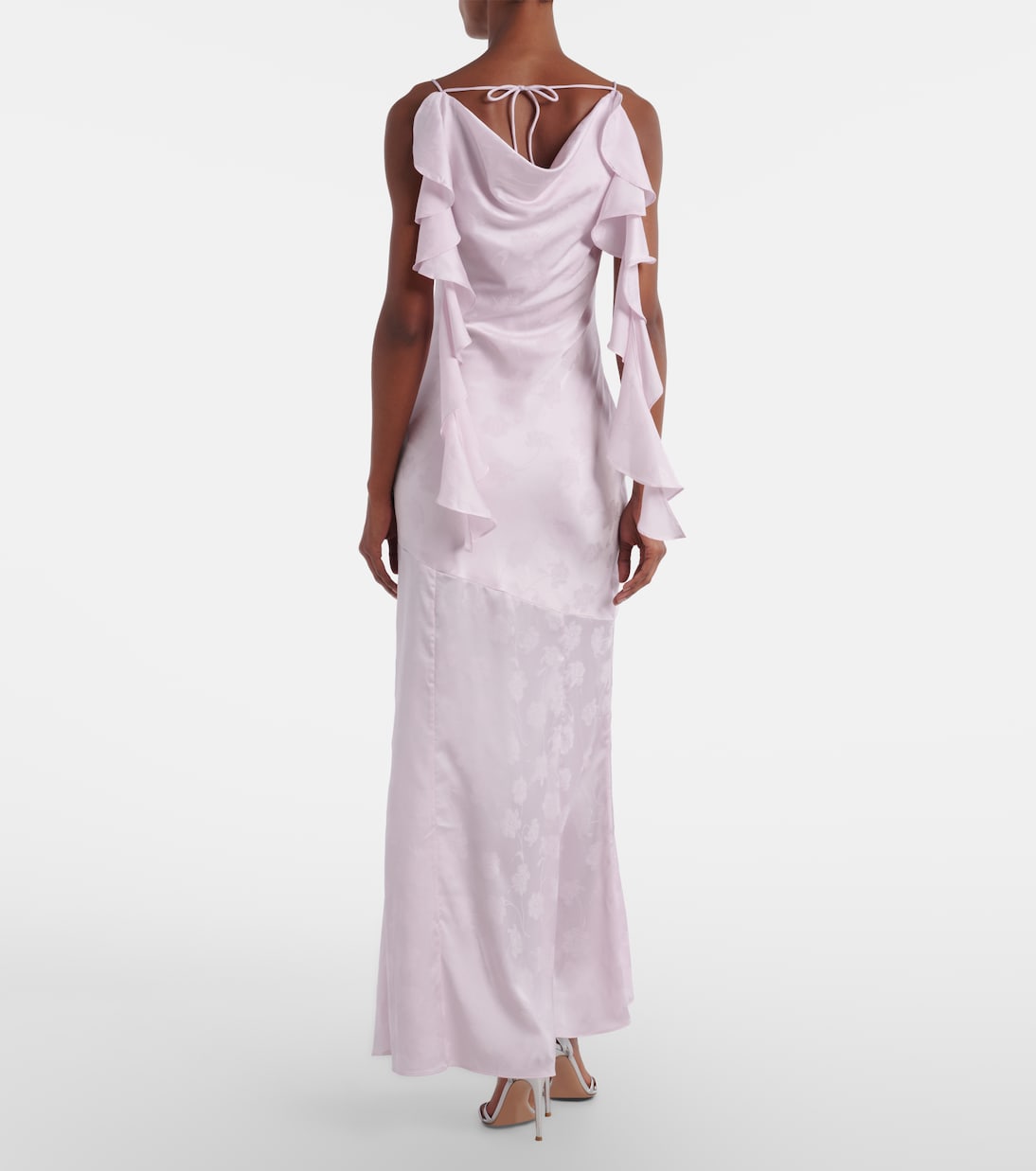 Robe aus Satin-Jacquard | Rotate