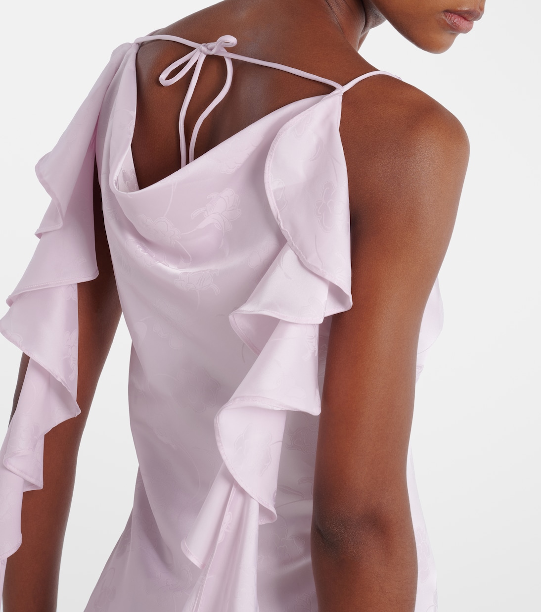 Robe aus Satin-Jacquard | Rotate