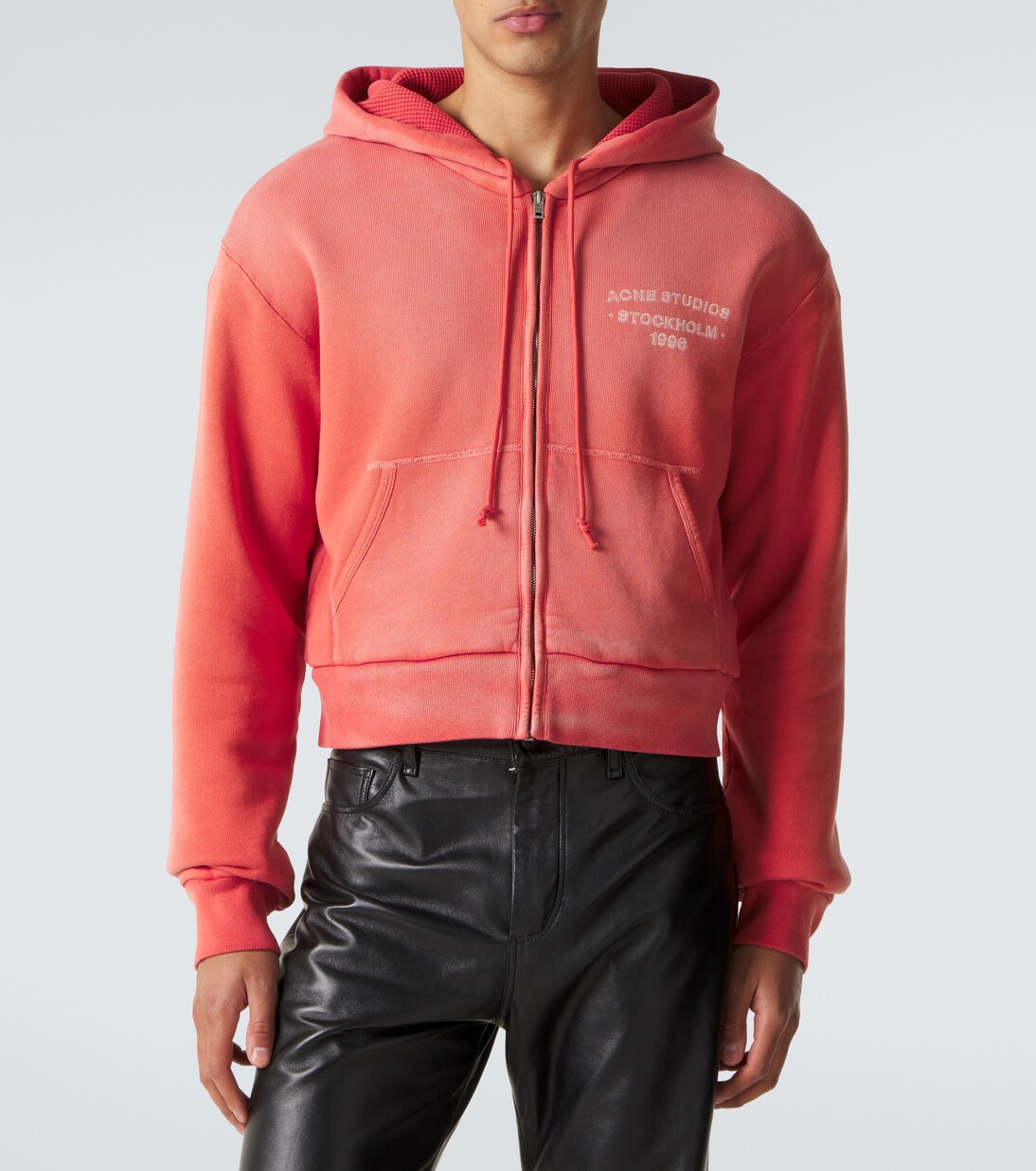 Logo cotton jersey zip-up hoodie | Acne Studios