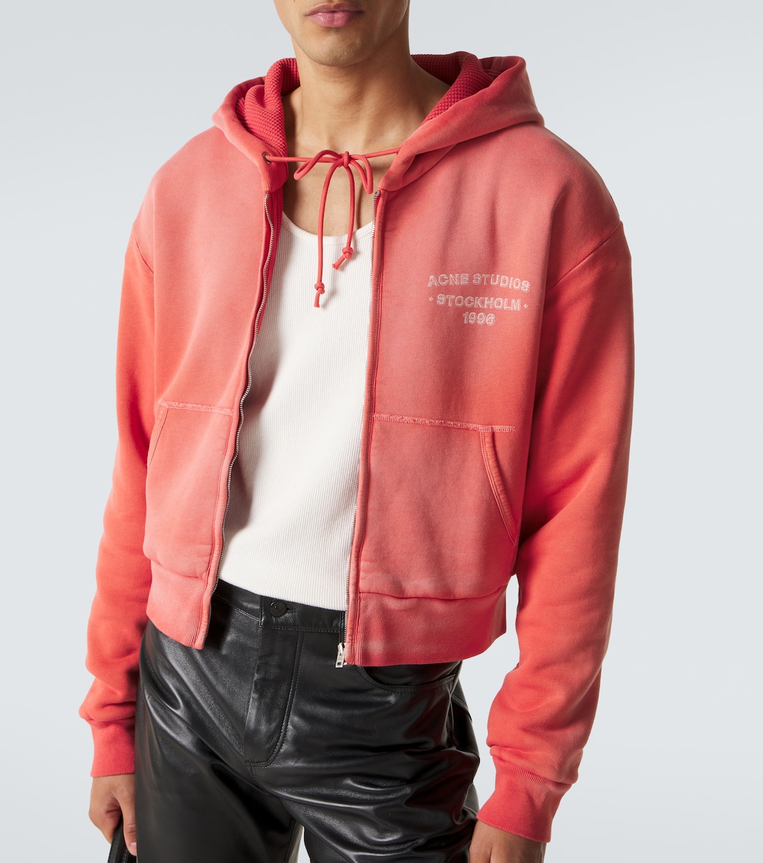 Logo cotton jersey zip-up hoodie | Acne Studios