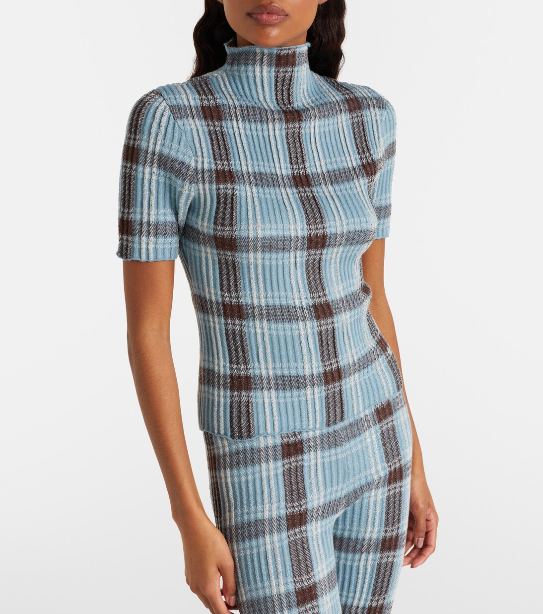 Kosa checked wool-blend top | Acne Studios