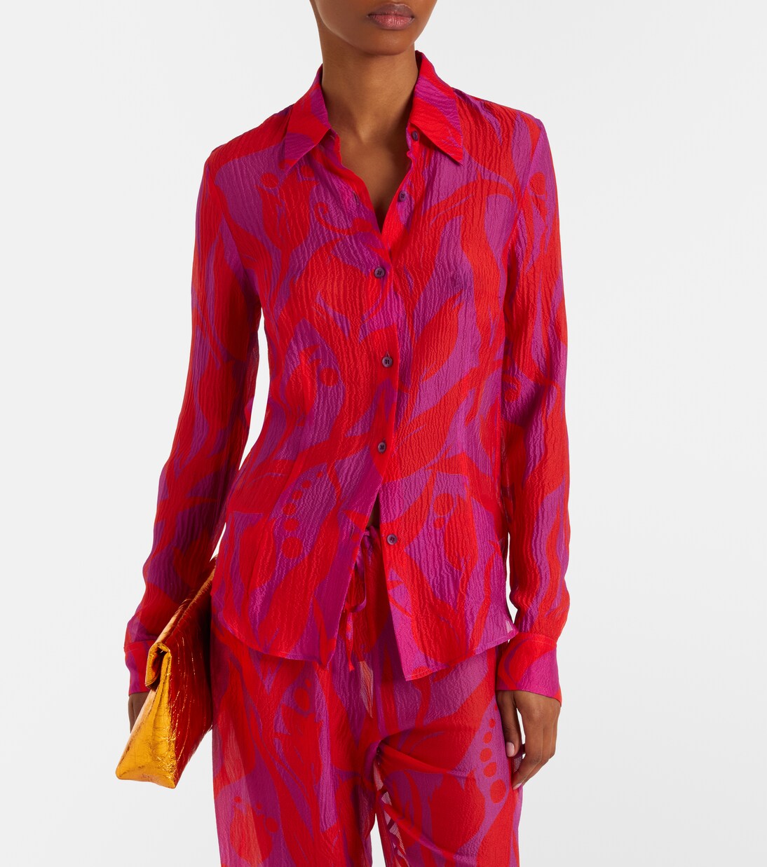 Cloudy printed silk shirt | Dries Van Noten