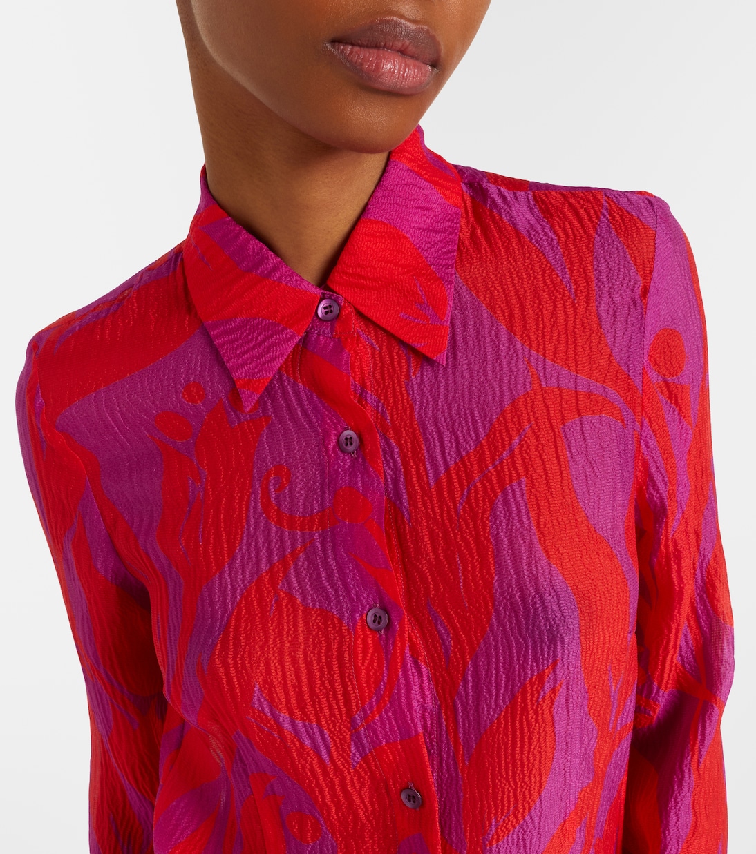Cloudy printed silk shirt | Dries Van Noten