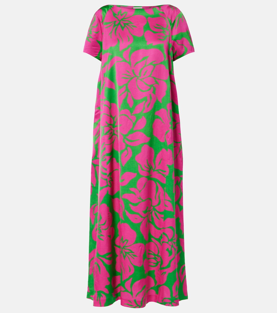 Floral satin midi dress | Dries Van Noten