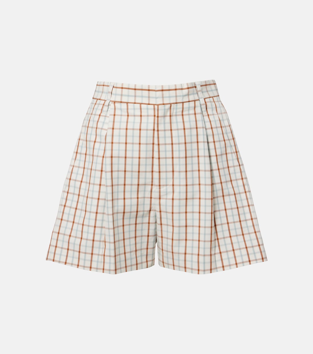 Checked pleated cotton shorts | Victoria Beckham