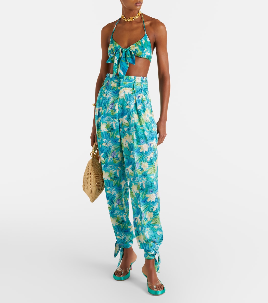 Junie satin and TPU thong sandals | Chloé