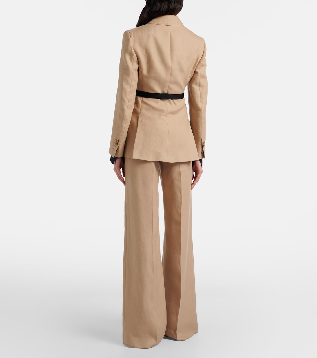 Pantaloni ampi in lino plissé | Max Mara