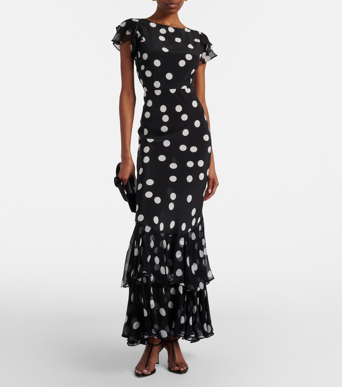 Ordinia polka-dot silk cocktail dress | Rixo