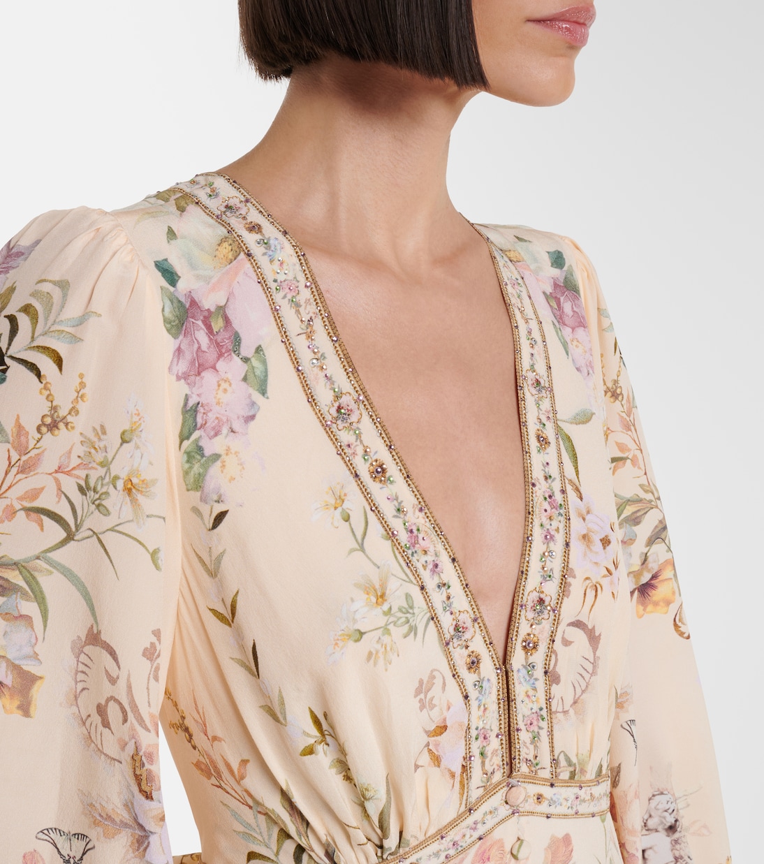 Verziertes Minikleid aus Seide | Camilla