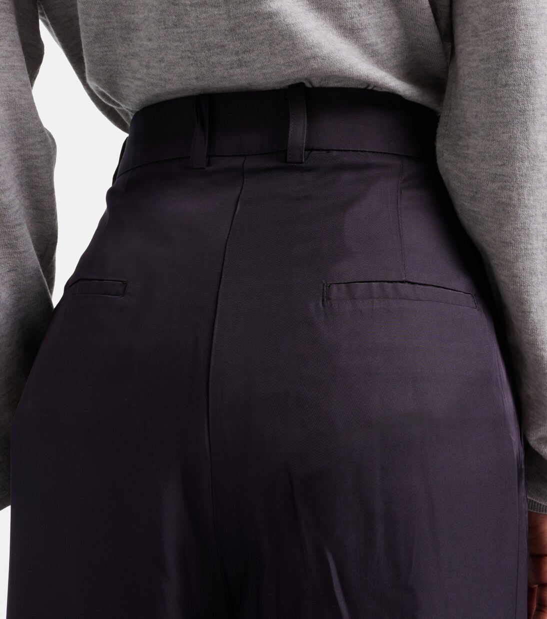 Marfa pleated twill wide-leg pants | The Frankie Shop