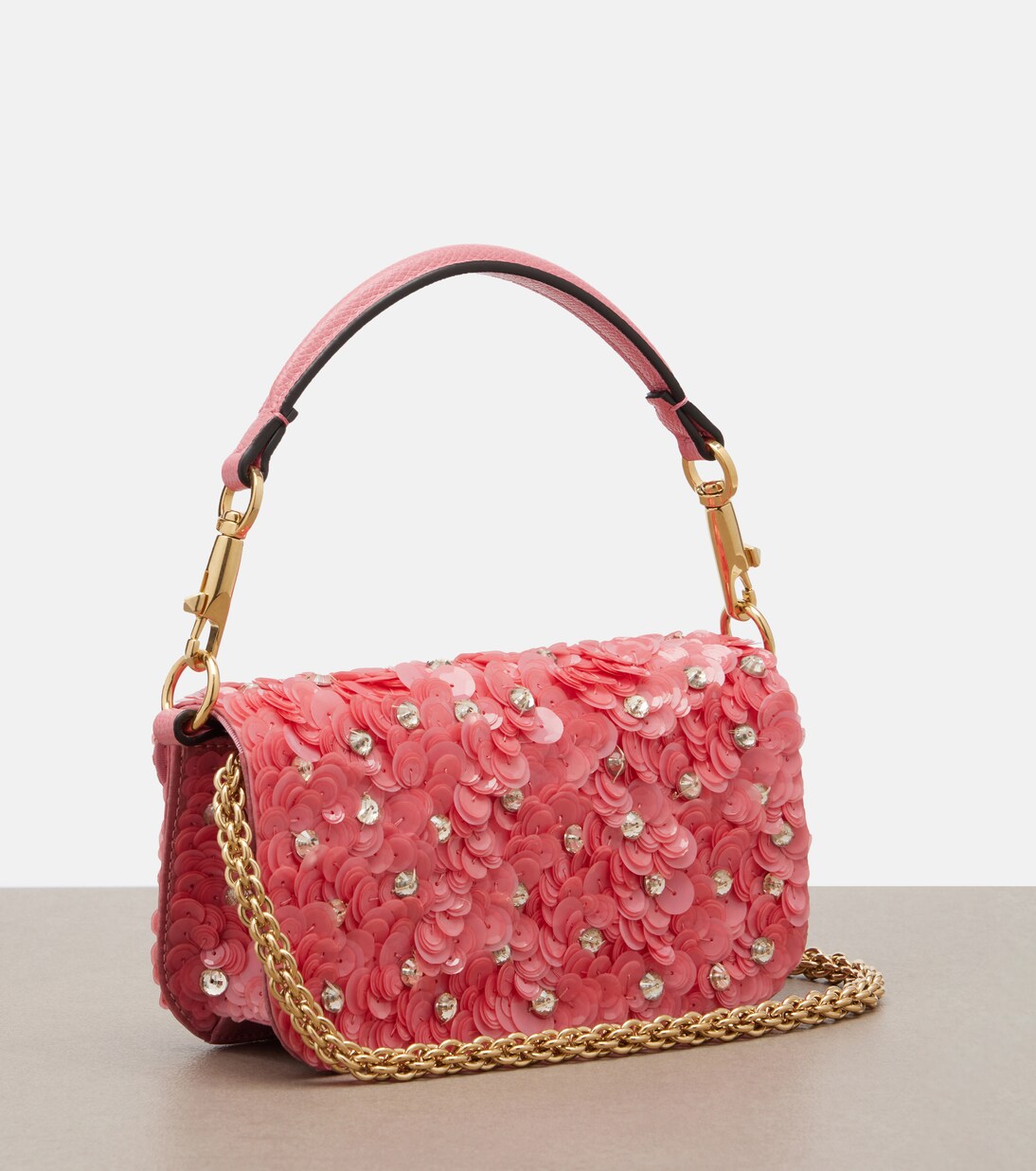 Locò Small sequined shoulder bag | Valentino Garavani