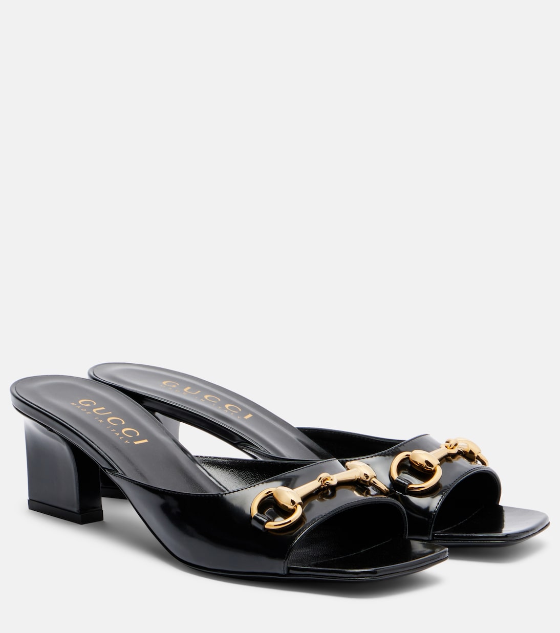 Pantoletten Signora Horsebit aus Lackleder | Gucci