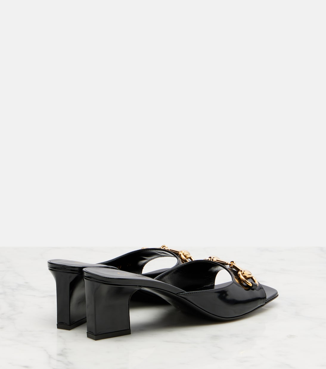 Pantoletten Signora Horsebit aus Lackleder | Gucci