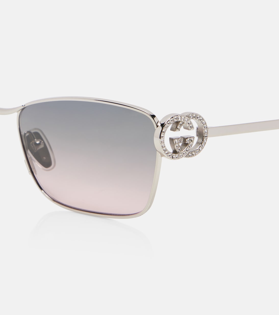 Eckige Sonnenbrille Interlocking G mit Kristallen | Gucci