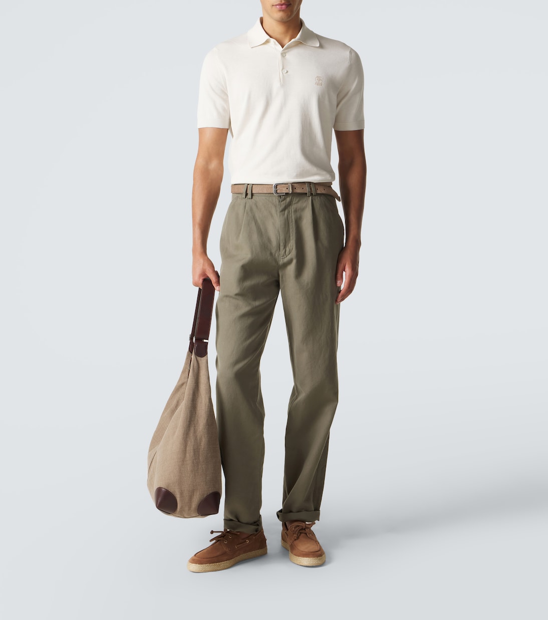 Logo cotton piqué polo shirt | Brunello Cucinelli