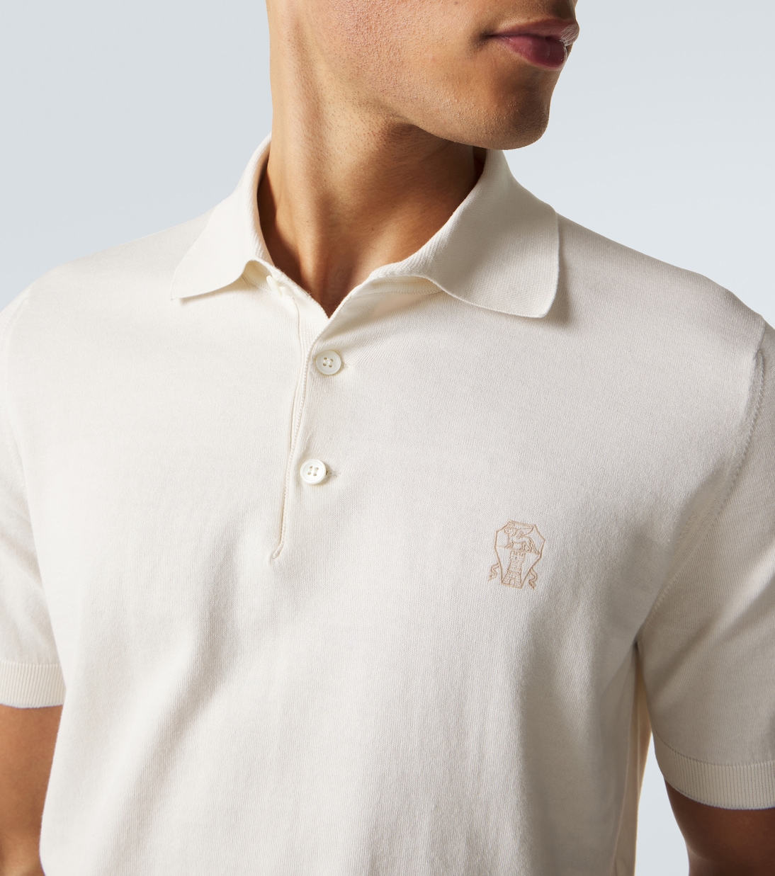 Logo cotton piqué polo shirt | Brunello Cucinelli