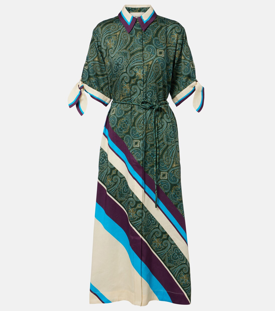 Joni printed linen-blend shirt dress | Alémais