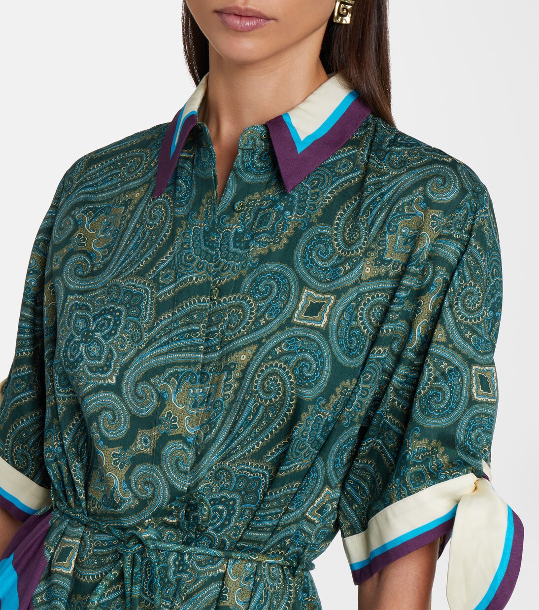 Joni printed linen-blend shirt dress | Alémais