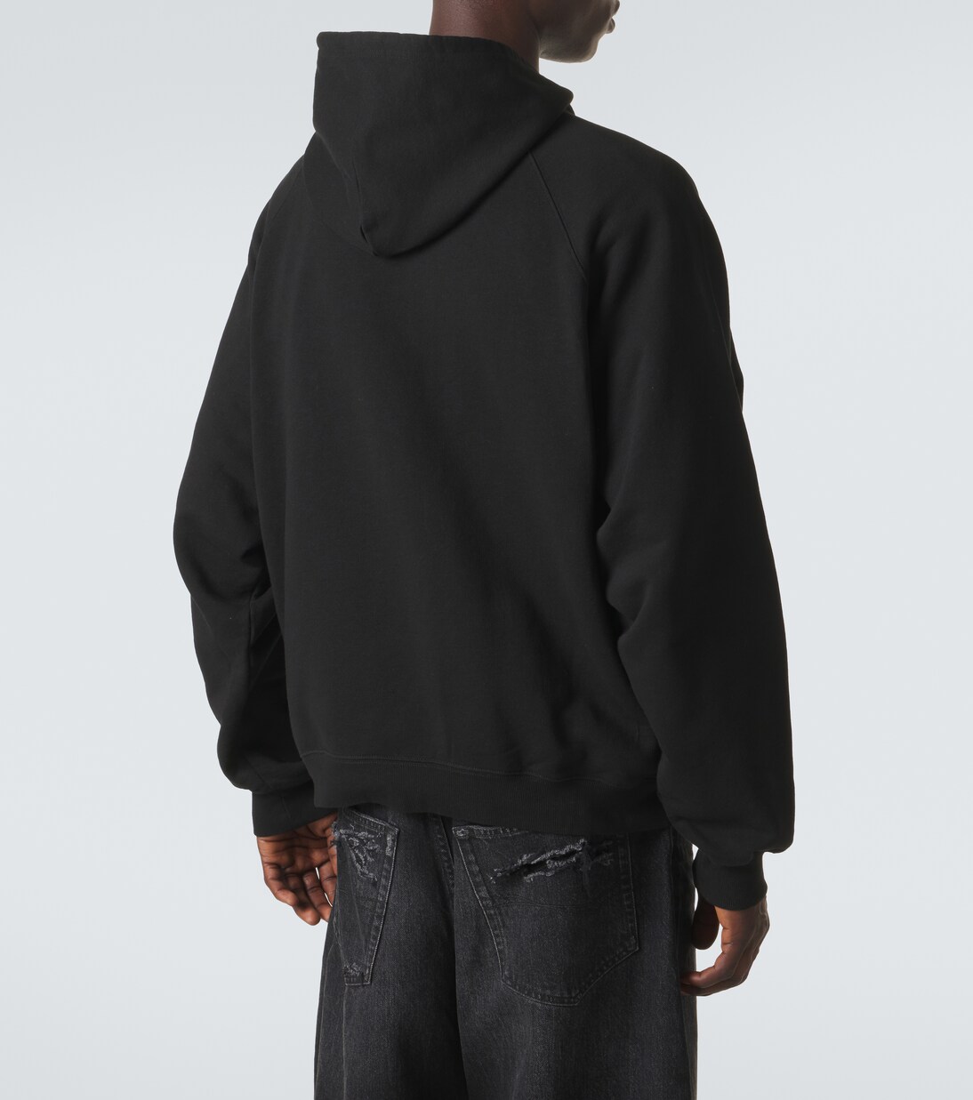 Logo cotton jersey zip-up hoodie | Balenciaga
