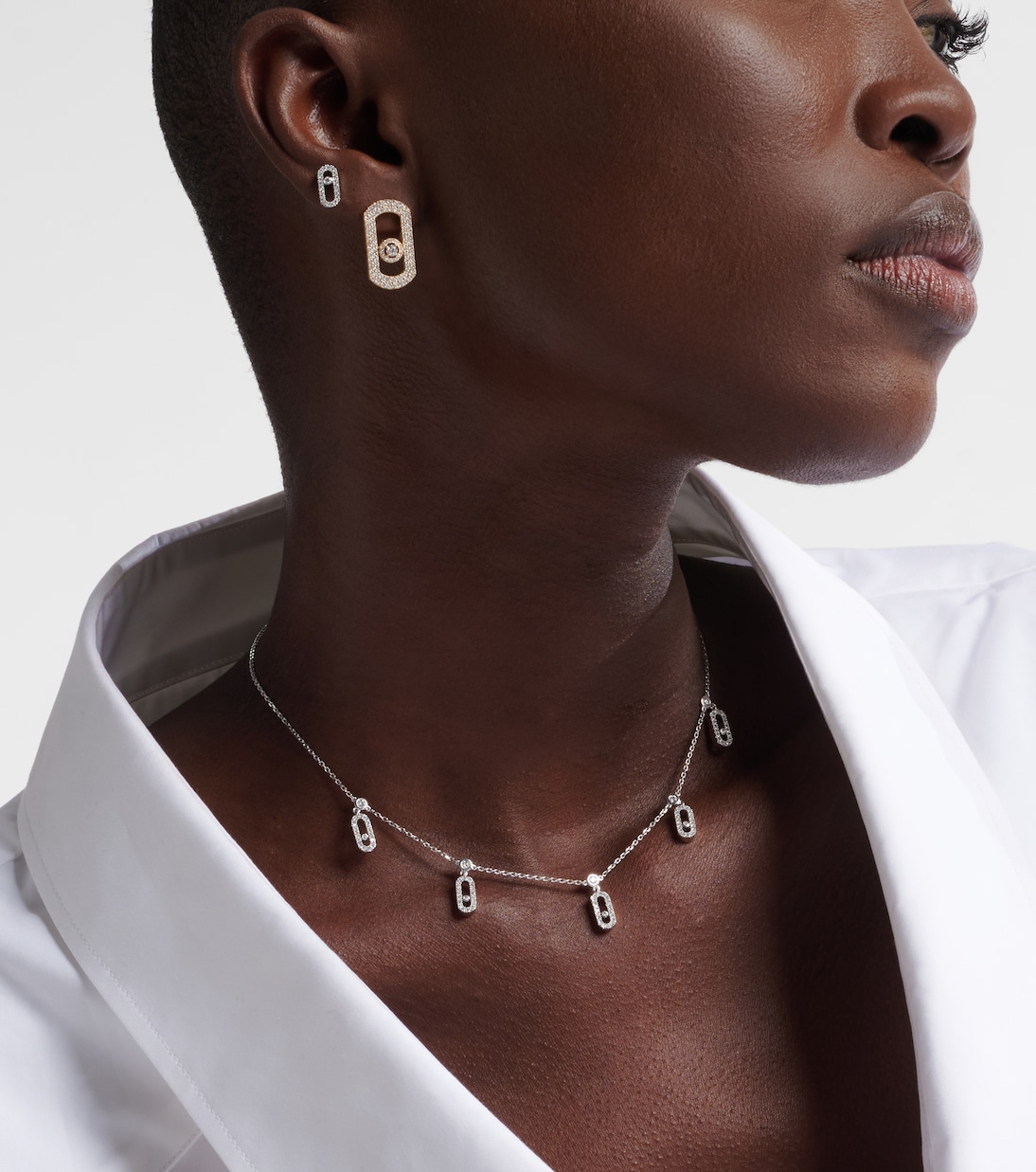 Gargantilla Move Uno de oro blanco de 18 ct con diamantes | Messika