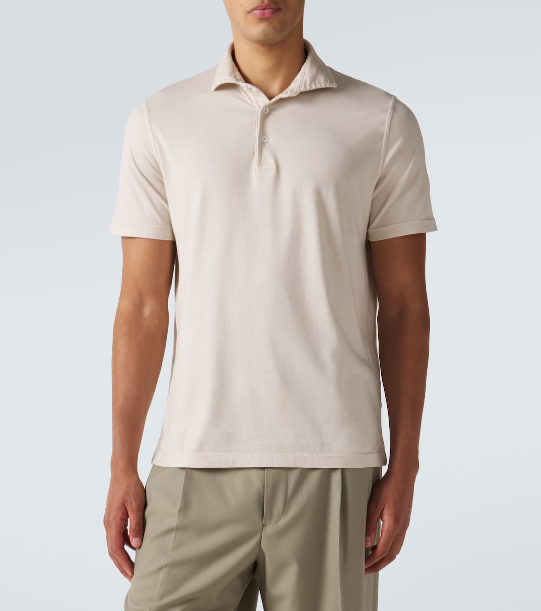 Cotton jersey polo shirt | Fedeli