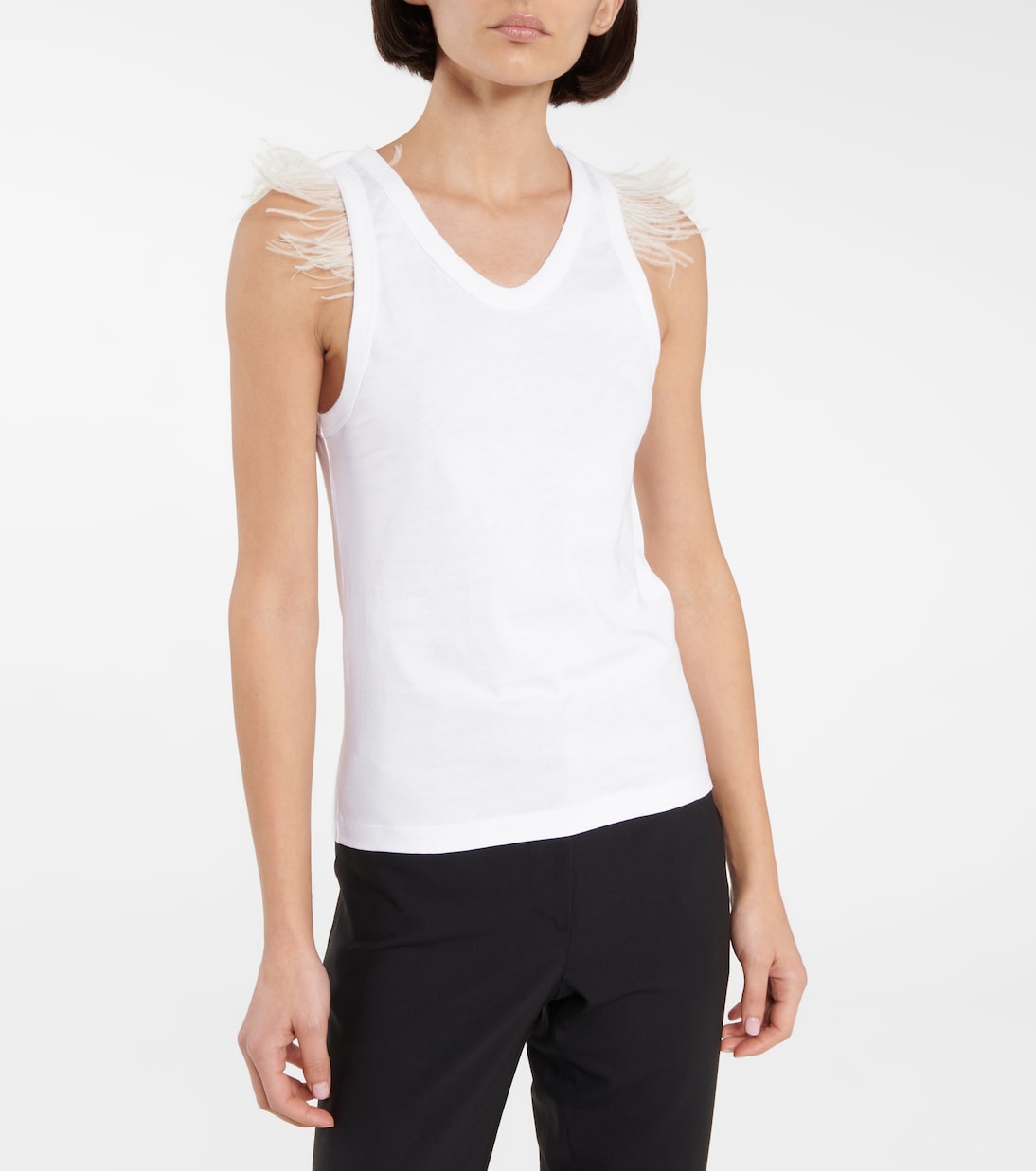 Top aus Baumwolle mit Federn | Christopher Kane