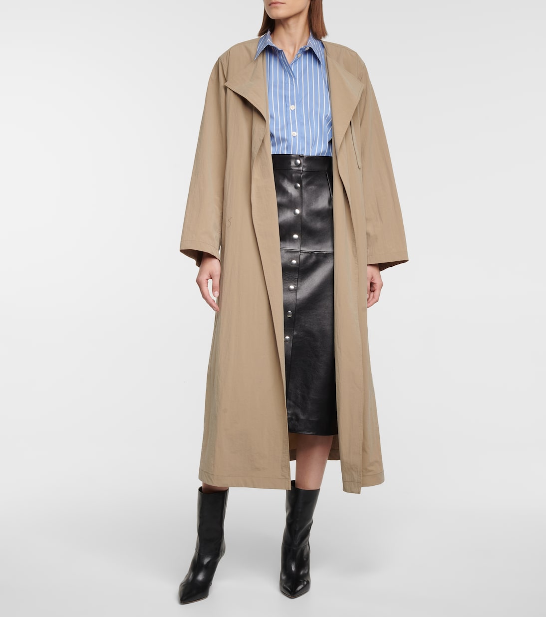 High-Rise-Midirock Blehor aus Leder | Isabel Marant